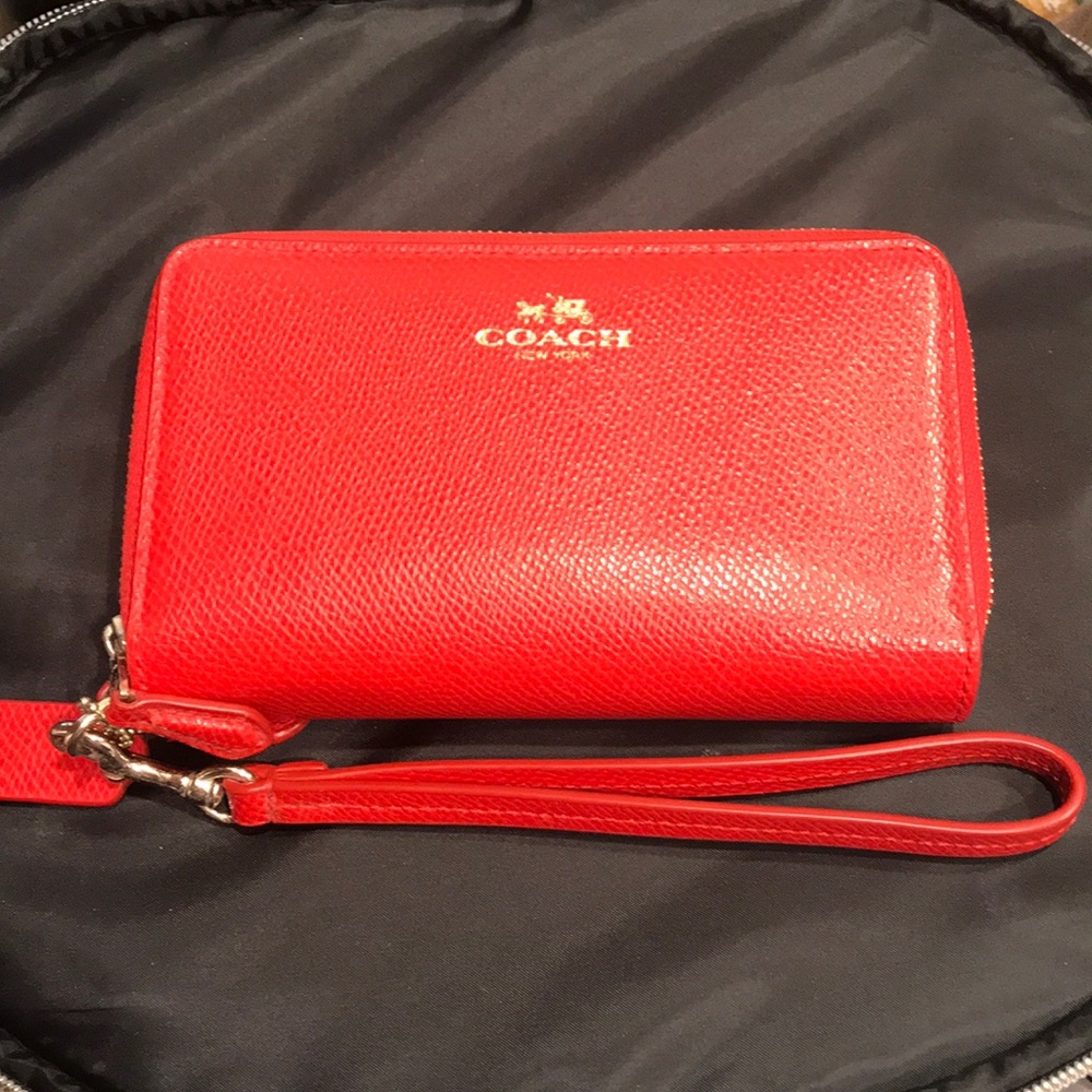 Coach Wrist/Clutch Purse Deep Orange. Used 1x